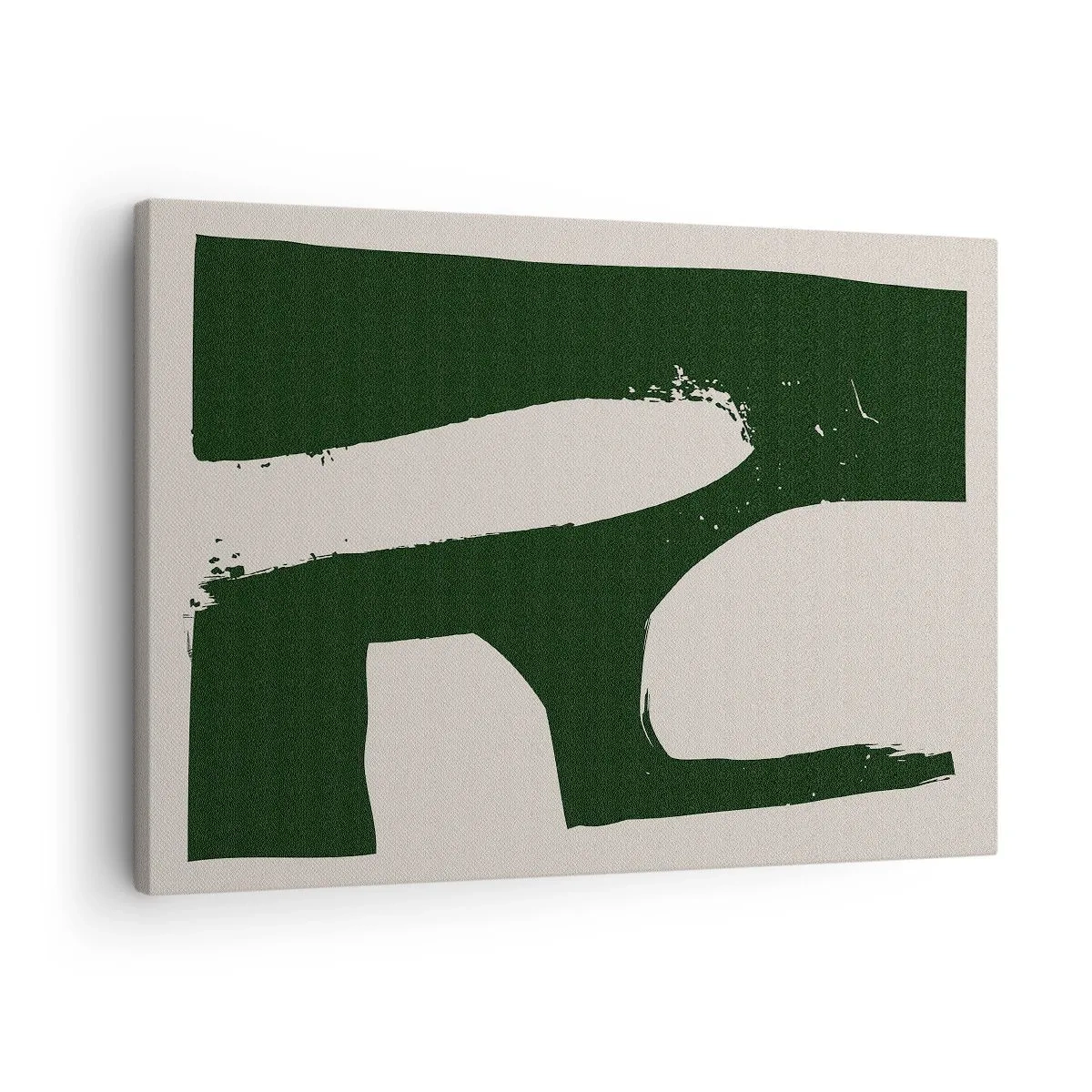 Canvas picture - Minimalist abstract in green on a light background - 70x50cm - Whiteness of the Bay - Modern wall decoration for the living room and bedroom ARTTOR