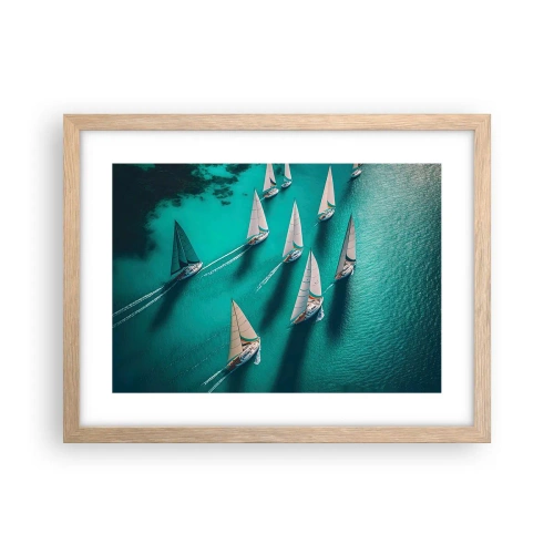 Poster in light oak frame - Competing with the Wind - 40x30 cm