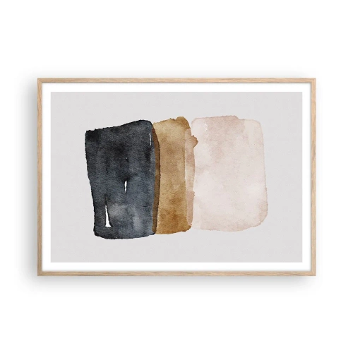 Poster in light oak frame - Composition of the Colours of the Soil - 100x70 cm