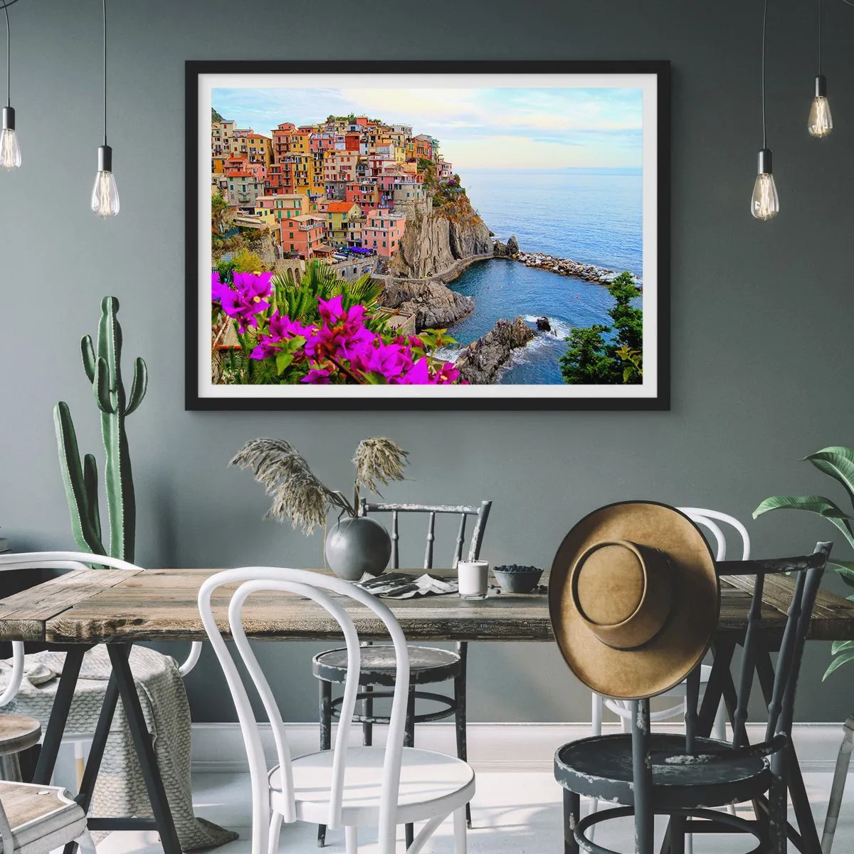 Poster in black frame - Laughing City - 50x40 cm