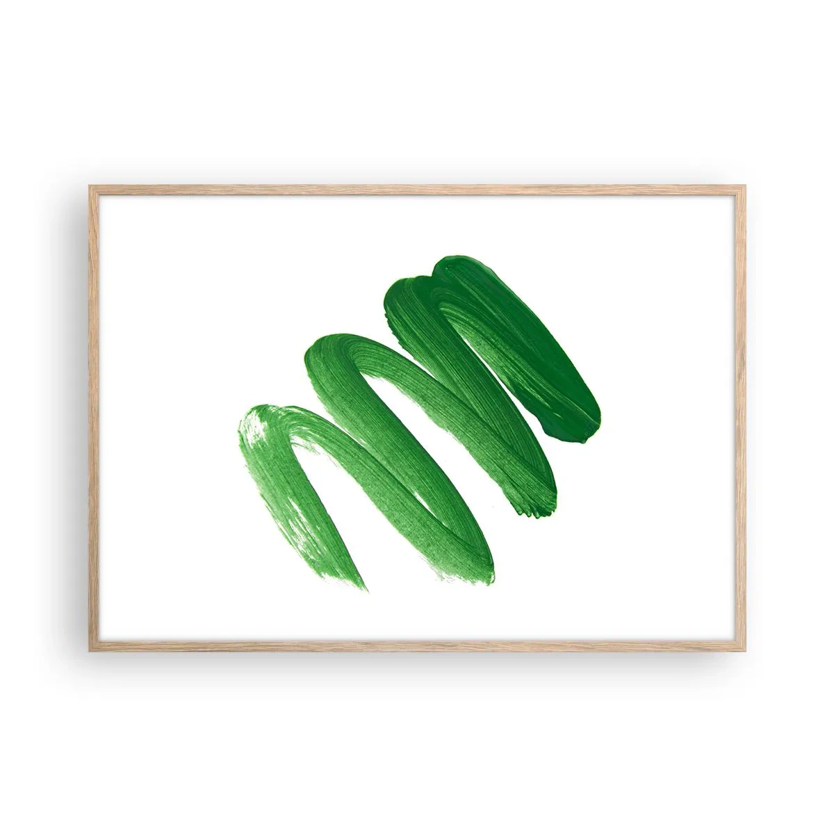 Poster in light oak frame - Green Joke - 100x70 cm