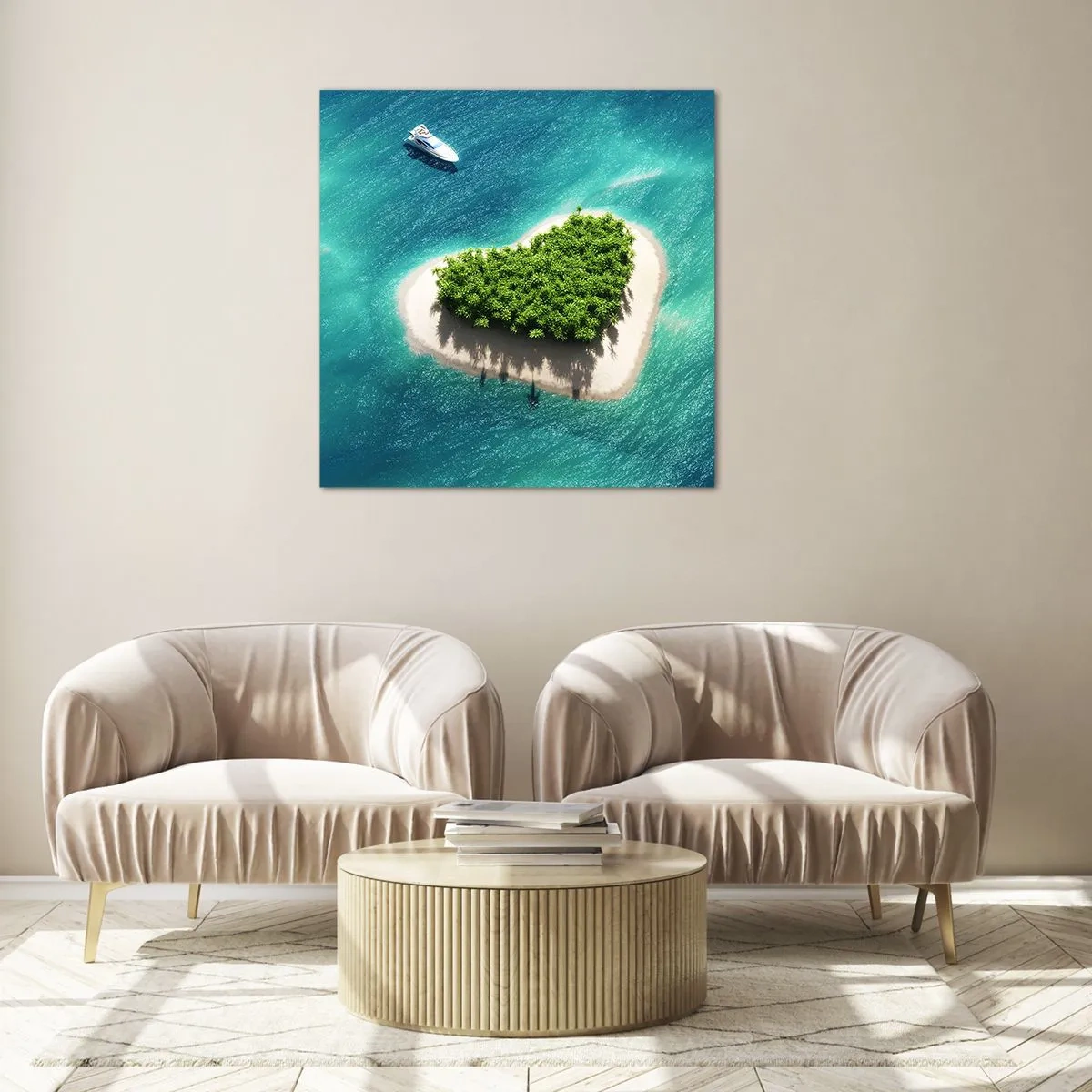 Glass picture - I Love Summer - 50x50 cm