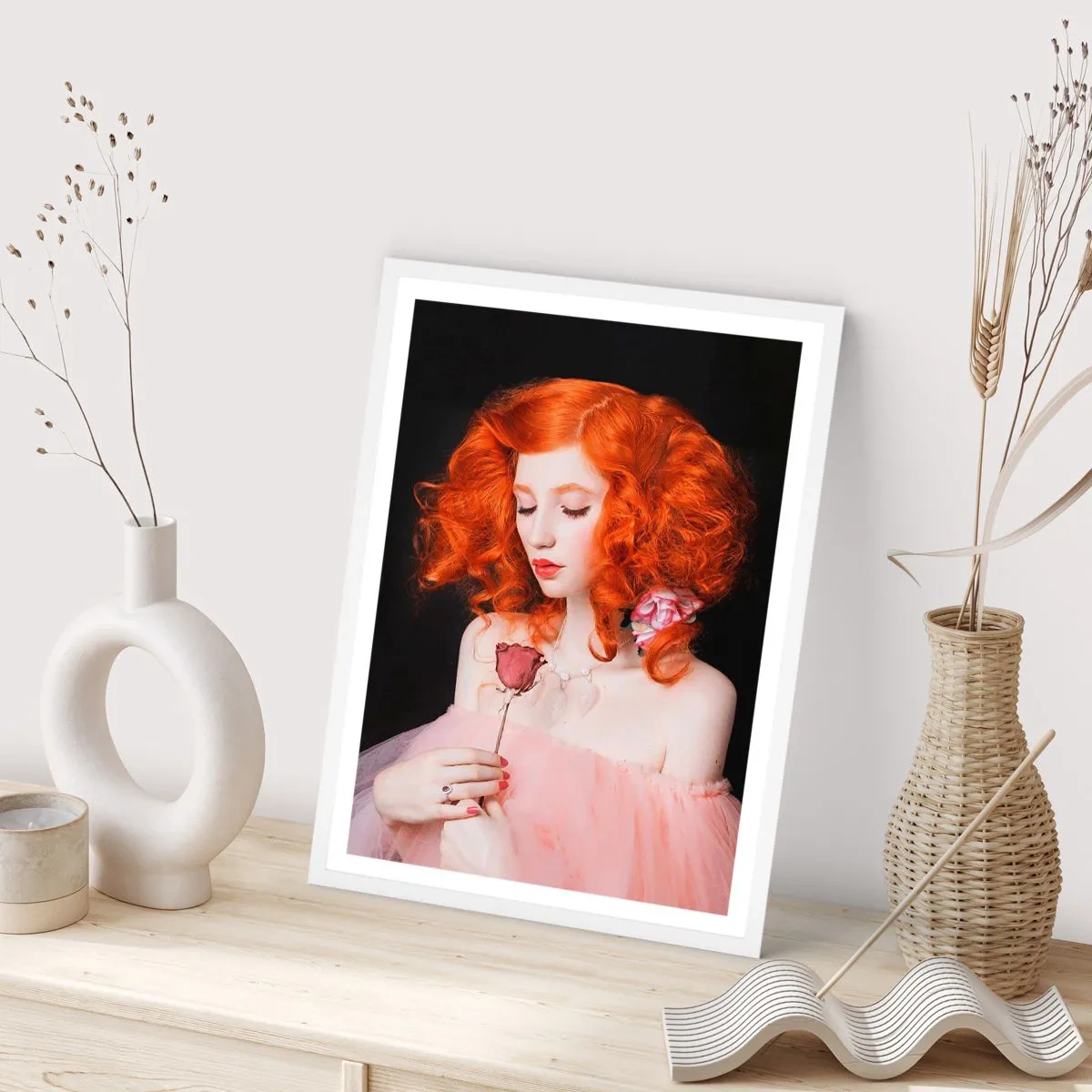 Poster in white frmae - In Baroque Style - 30x40 cm