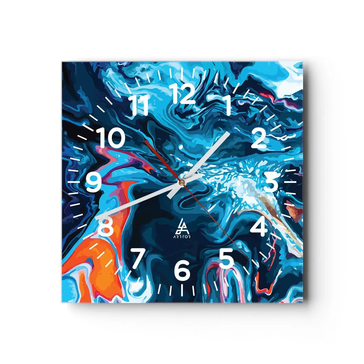 Wall clock - Clock on glass - Into the Interior of the Sky - 40x40 cm