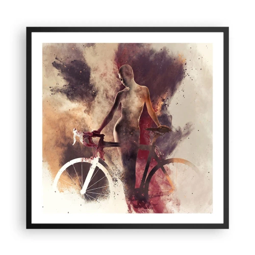Poster in black frame - Marble Sculpted Biker's Soul - 60x60 cm