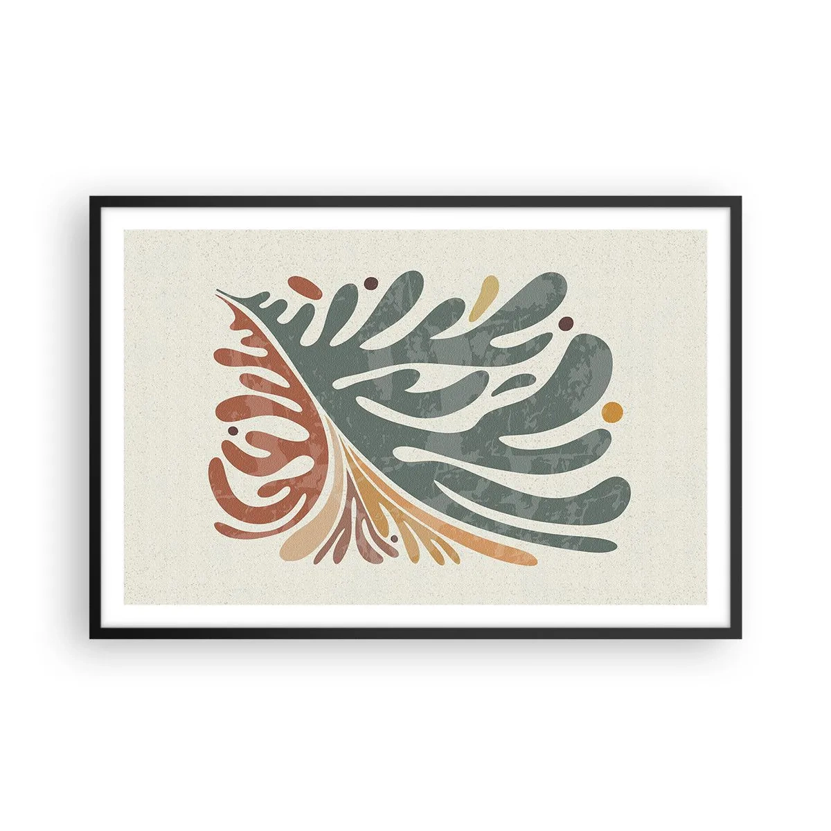 Poster in black frame - Multicolour Leaf - 91x61 cm
