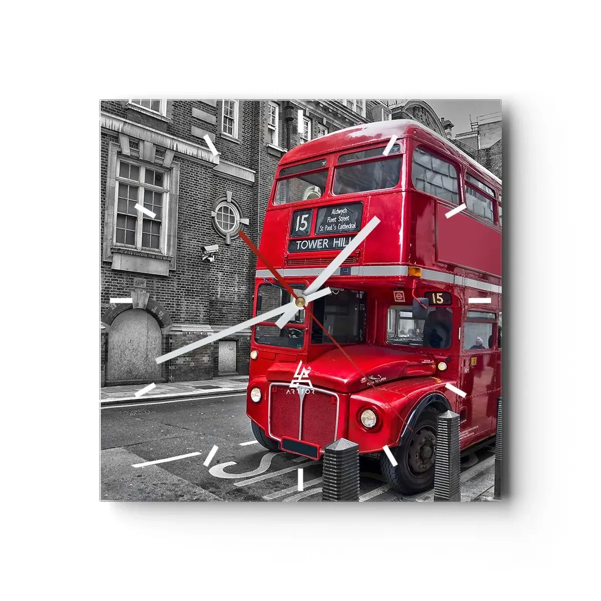 Wall clock - Clock on glass - Always the Same - 40x40 cm