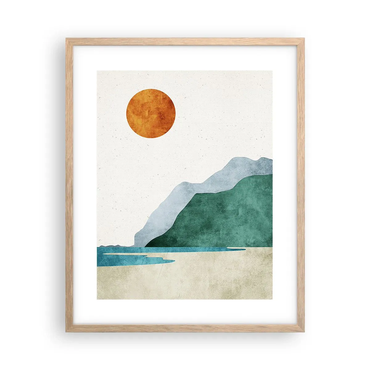 Poster in light oak frame - Proper Landscape - 40x50 cm