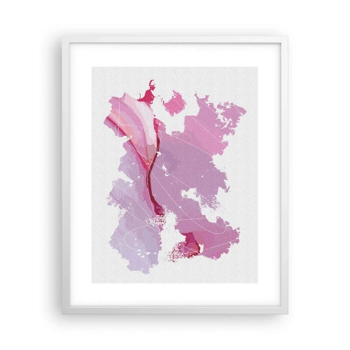 Poster in white frmae - Map of a Pink World - 40x50 cm