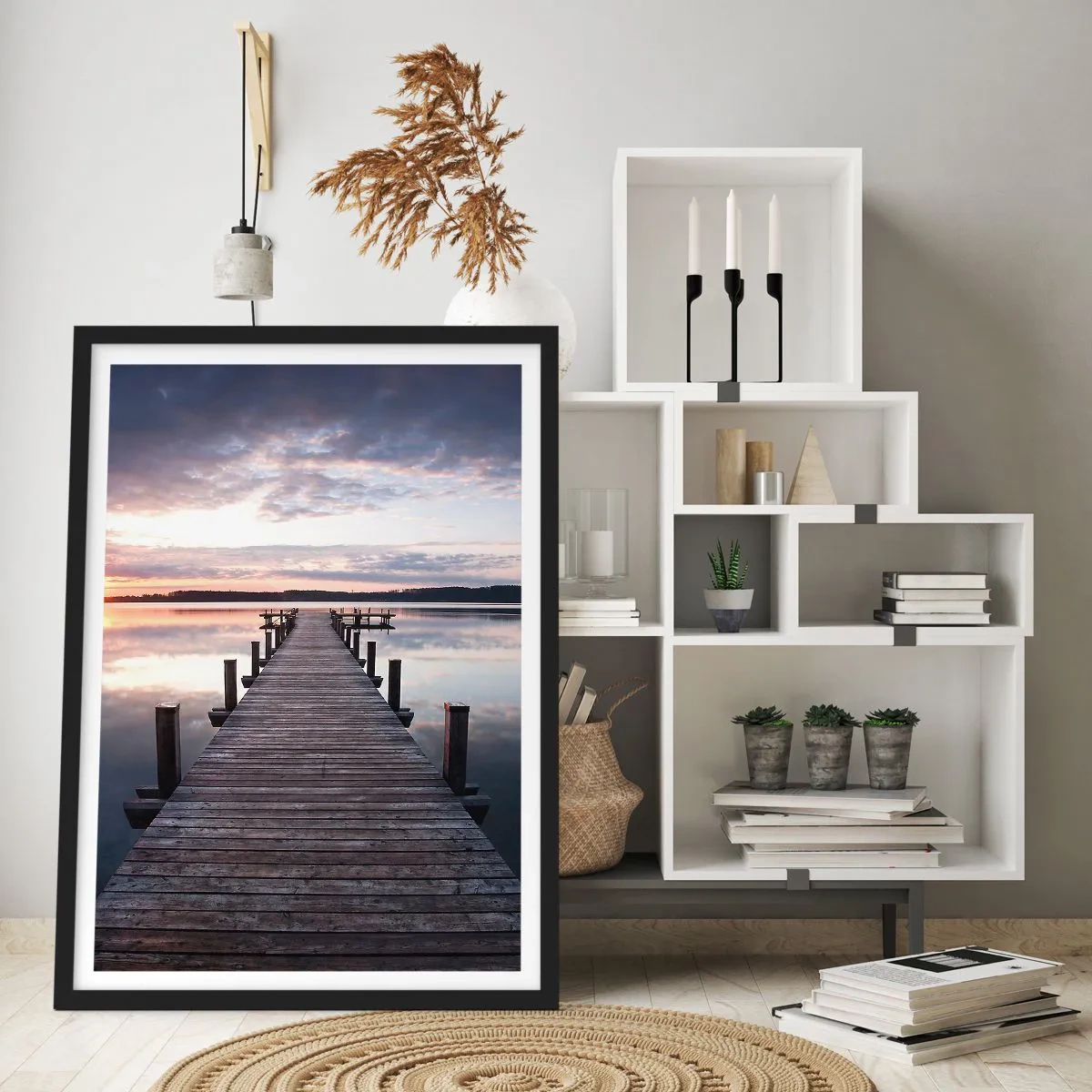 Poster in black frame - Quiet Border of Night and Day - 30x40 cm