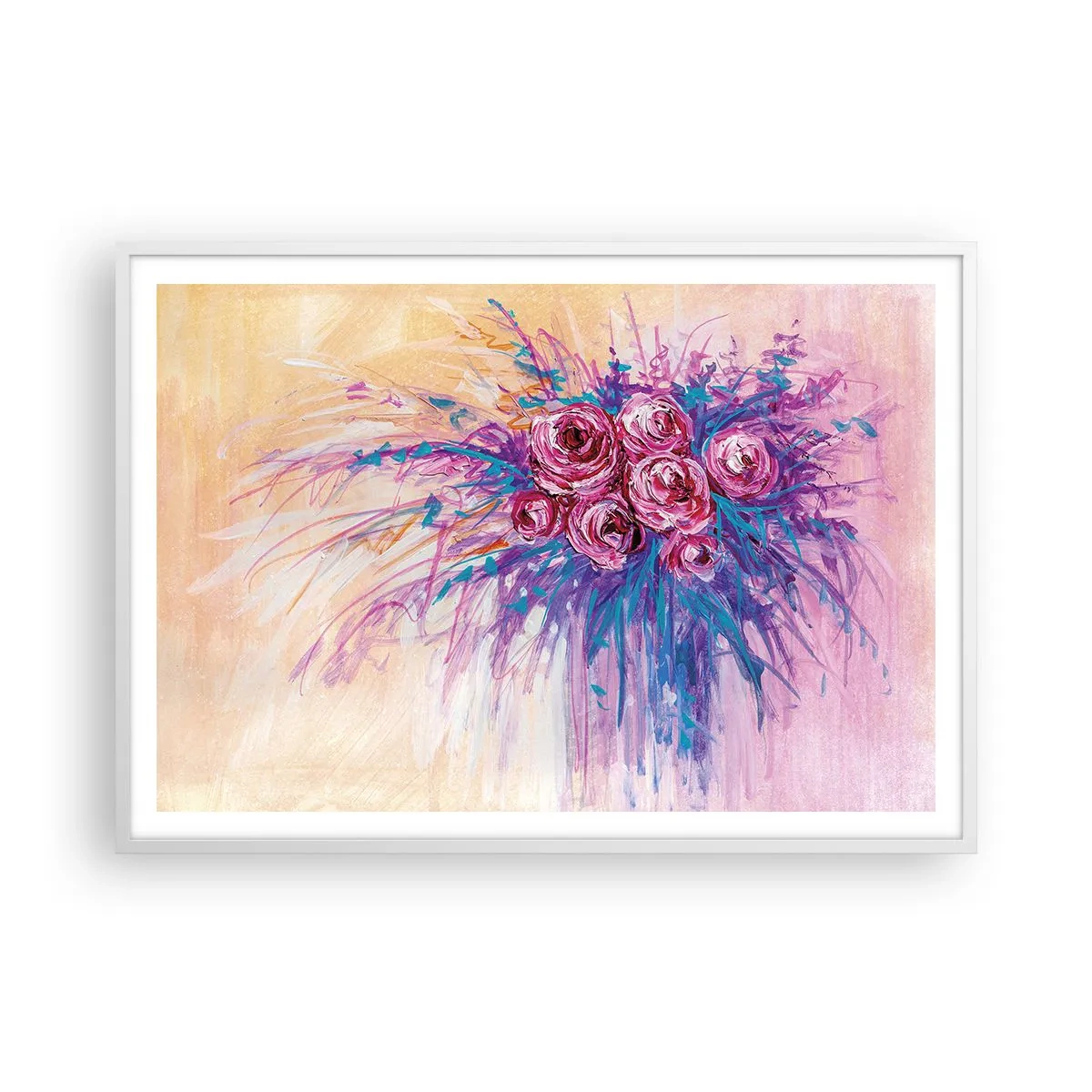 Poster in white frmae - Rose Fountain - 100x70 cm