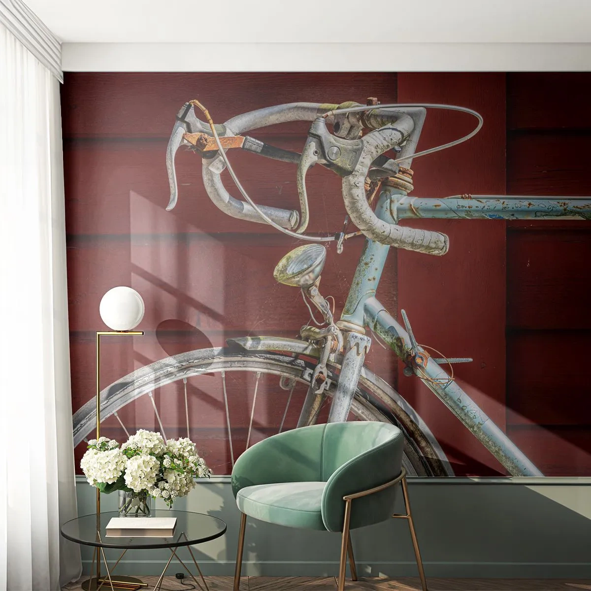 Photo Wallpaper Standard Eco - Born for Victories - Bicycle, Retro, Cycling - 400x280 cm