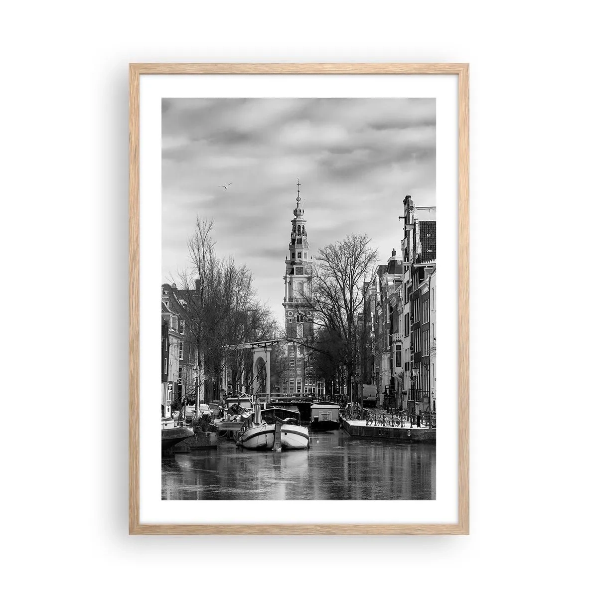 Poster in light oak frame - Amsterdam Atmosphere - 50x70 cm