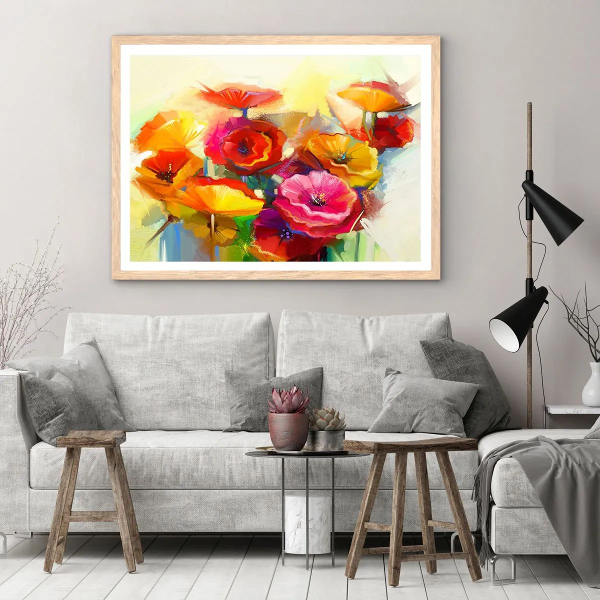 Poster in light oak frame - Not Only Red - 91x61 cm