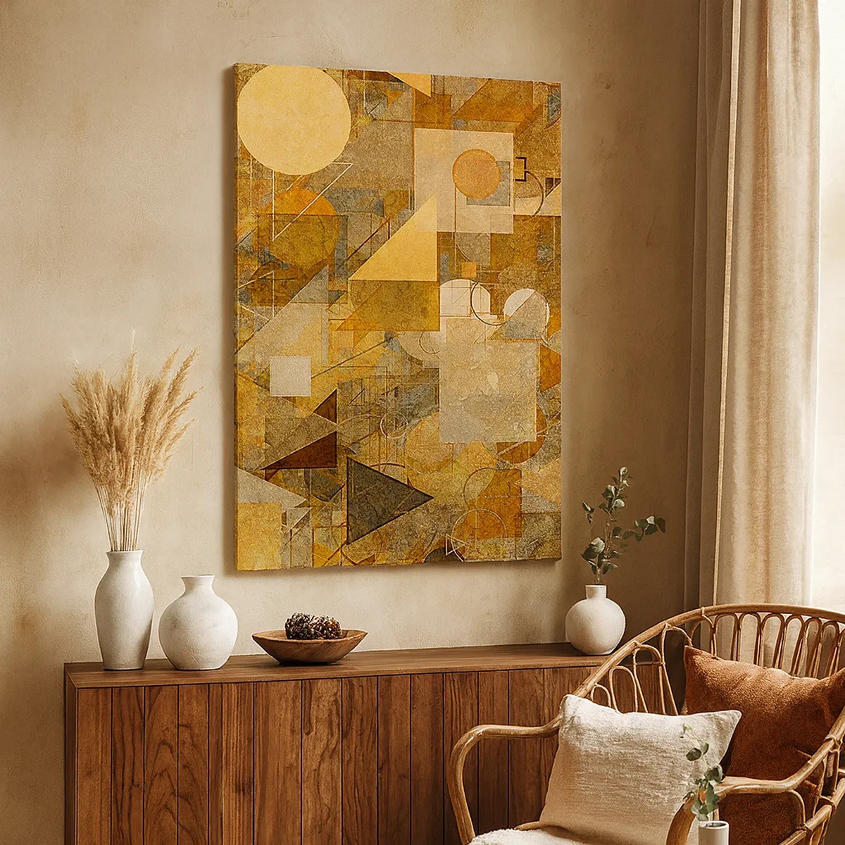 Canvas picture - Cubist Study in Brown - 50x70 cm