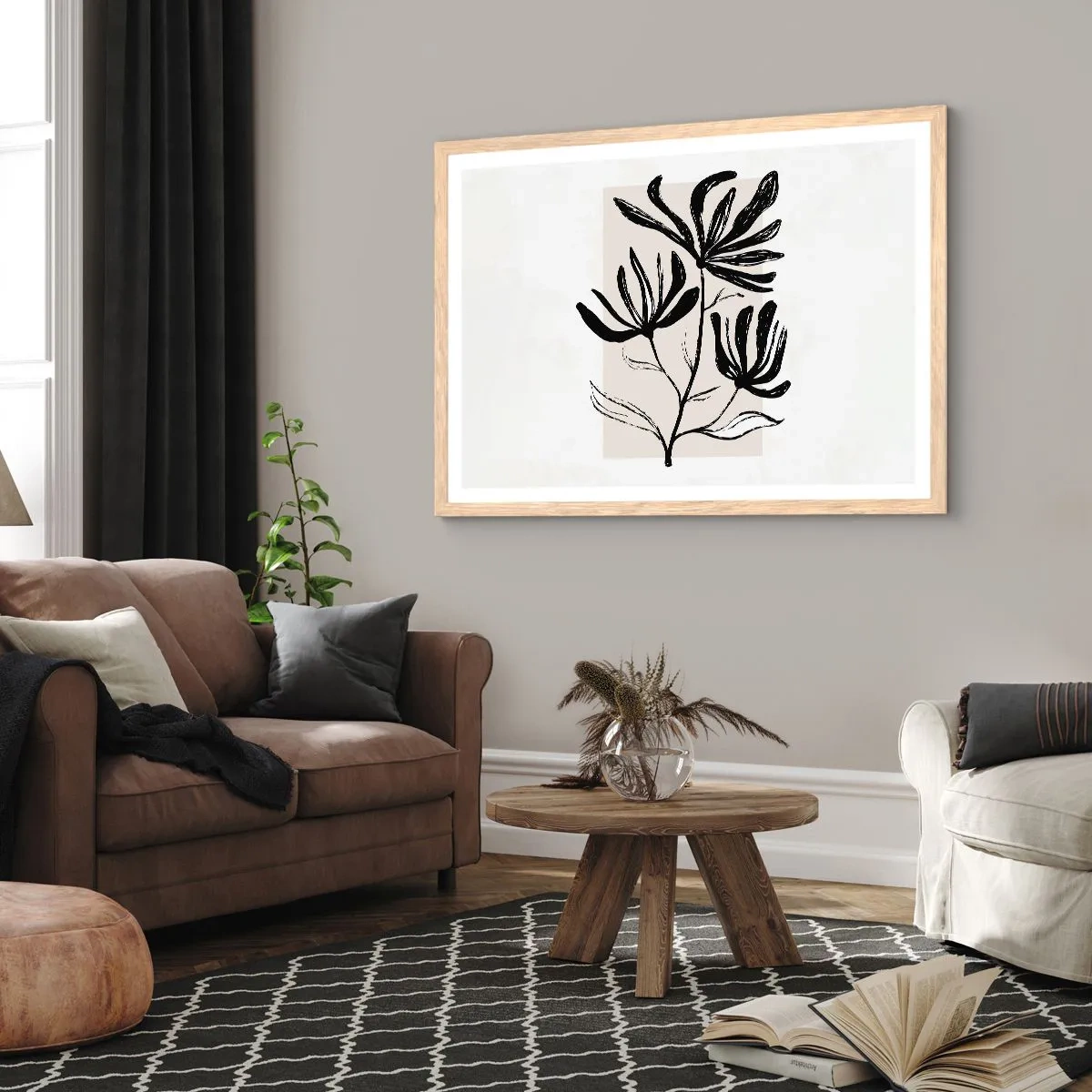 Poster in light oak frame - Sketch for a Herbarium - 40x30 cm