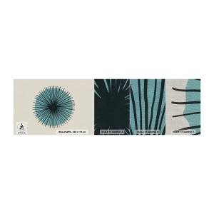 Photo Wallpaper Sample Premium Sand - Rays on Blue - Abstraction, Piece, Modern Art - 100x30 cm