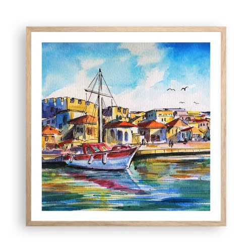 Poster in light oak frame - Rainbow Afternoon - 60x60 cm