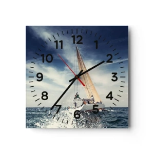 Wall clock - Clock on glass - They Won't Catch Us - 40x40 cm