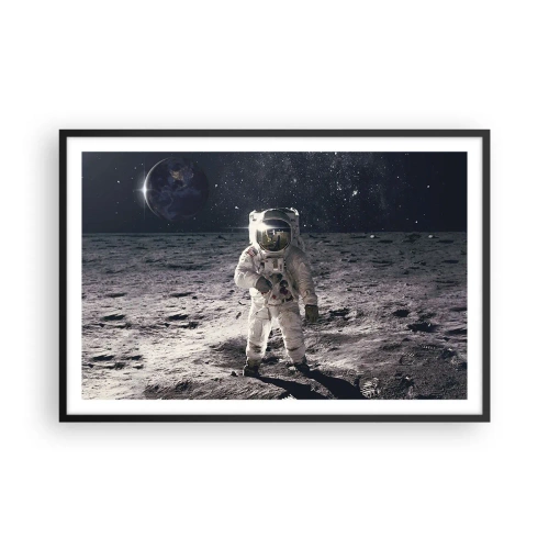 Poster in black frame - Greetings from the Moon - 91x61 cm