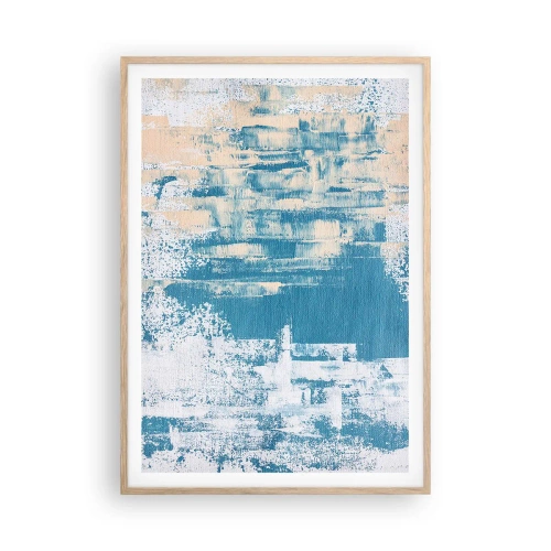 Poster in light oak frame - Through an Icicle - 70x100 cm