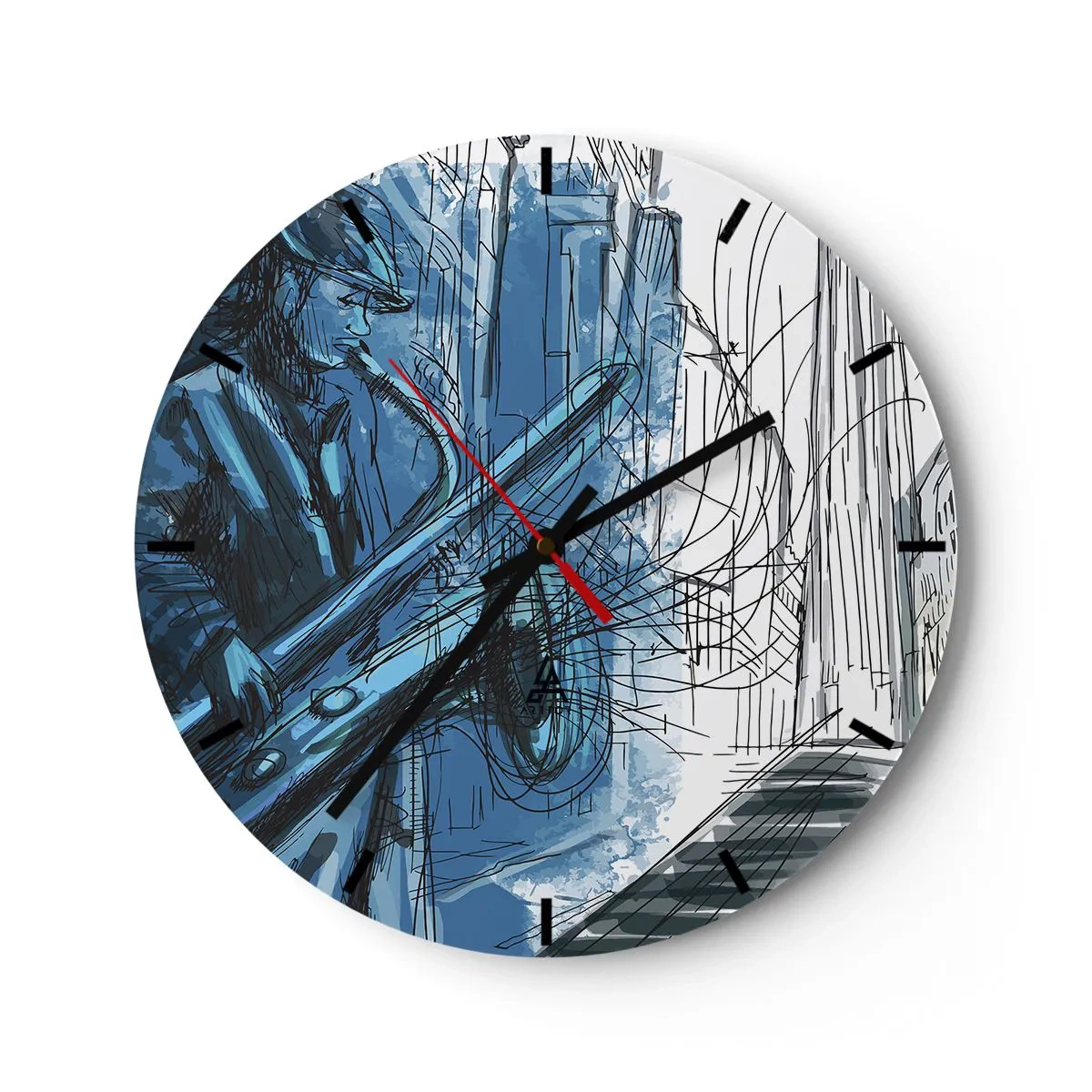 Wall clock - Clock on glass - City Rhapsody - 40x40 cm