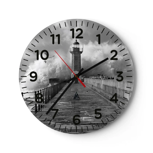 Wall clock - Clock on glass - Fearless - 30x30 cm