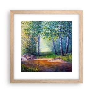 Poster in light oak frame - Idyllic Scenery - 30x30 cm