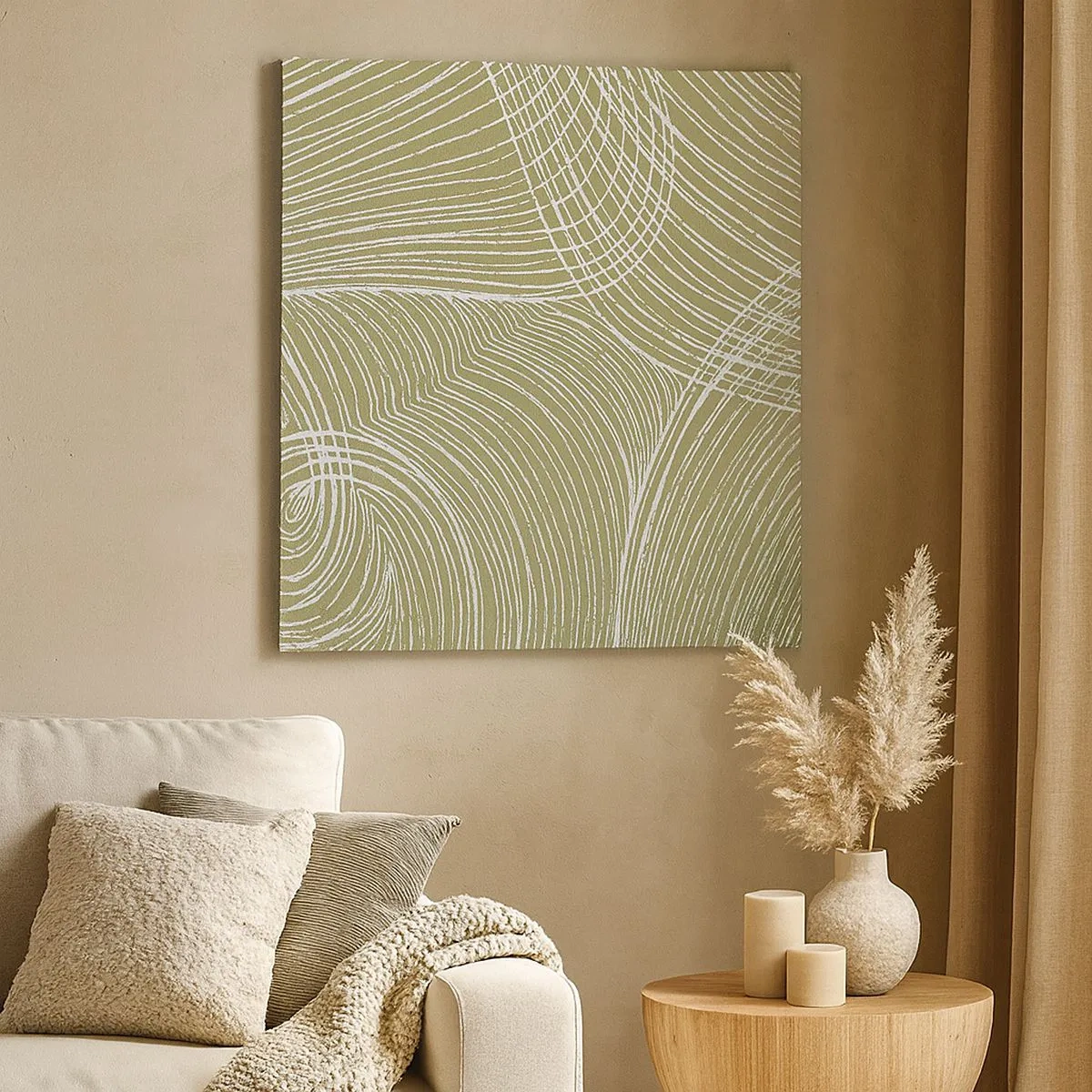 Canvas picture - Intricate Abstract in White - 30x30 cm