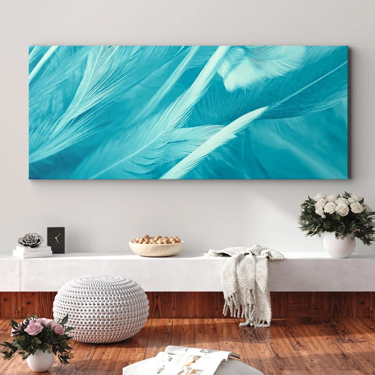 Canvas picture - Drowning in Feathers - 140x50 cm