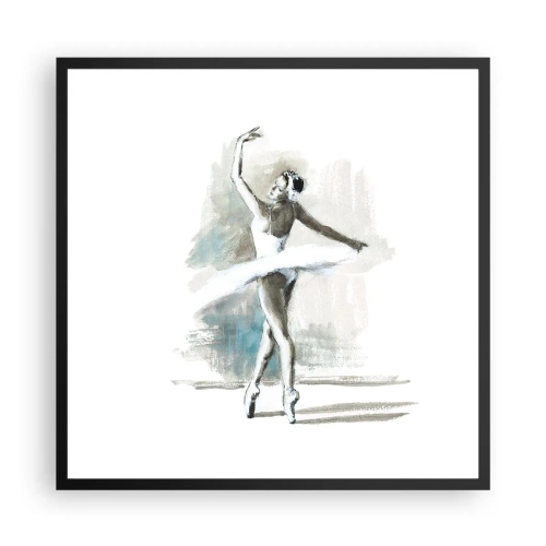 Poster in black frame - Enchanted into a Swan - 60x60 cm
