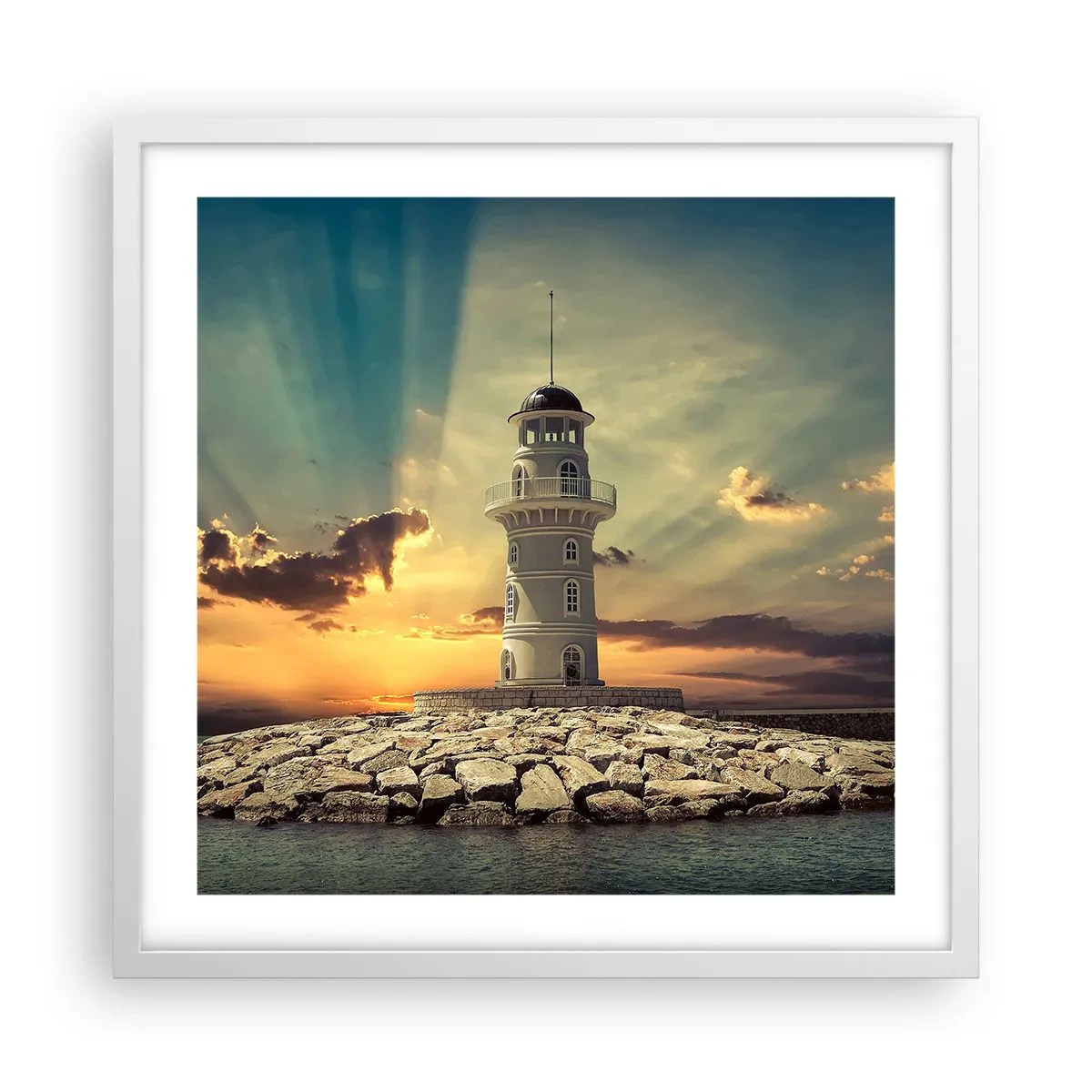 Poster in white frmae - Light, Hope, Beauty - 50x50 cm