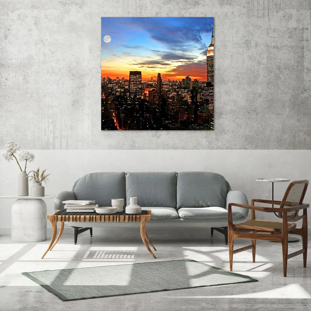 Glass picture - Starry American Night - 70x70 cm