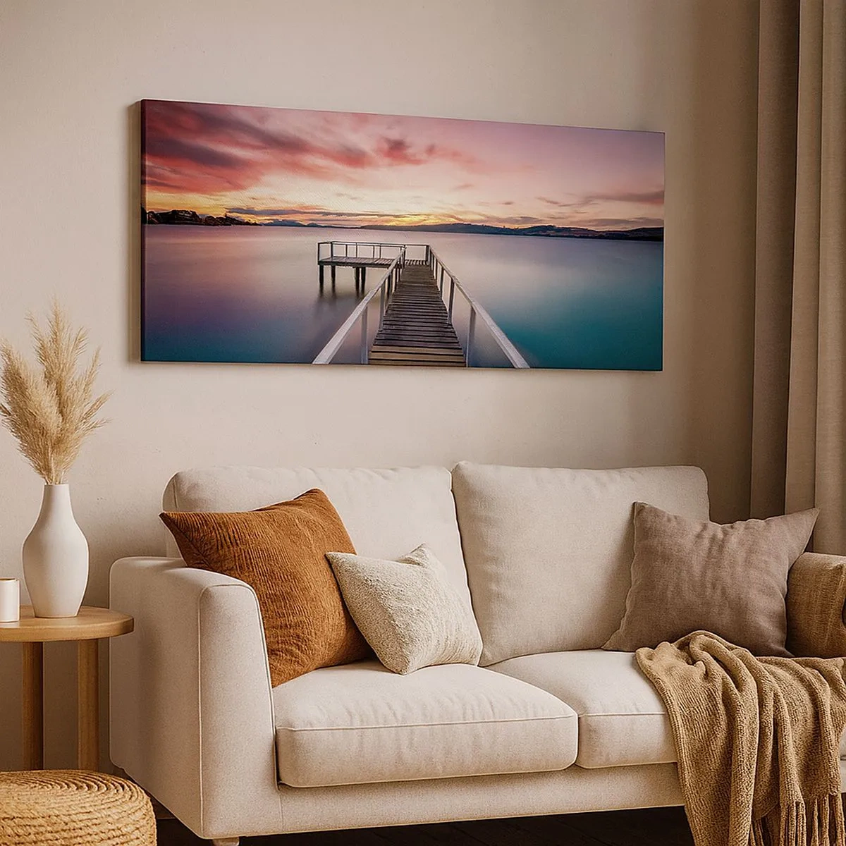 Canvas picture - Mild Flame of an Evening - 100x40 cm