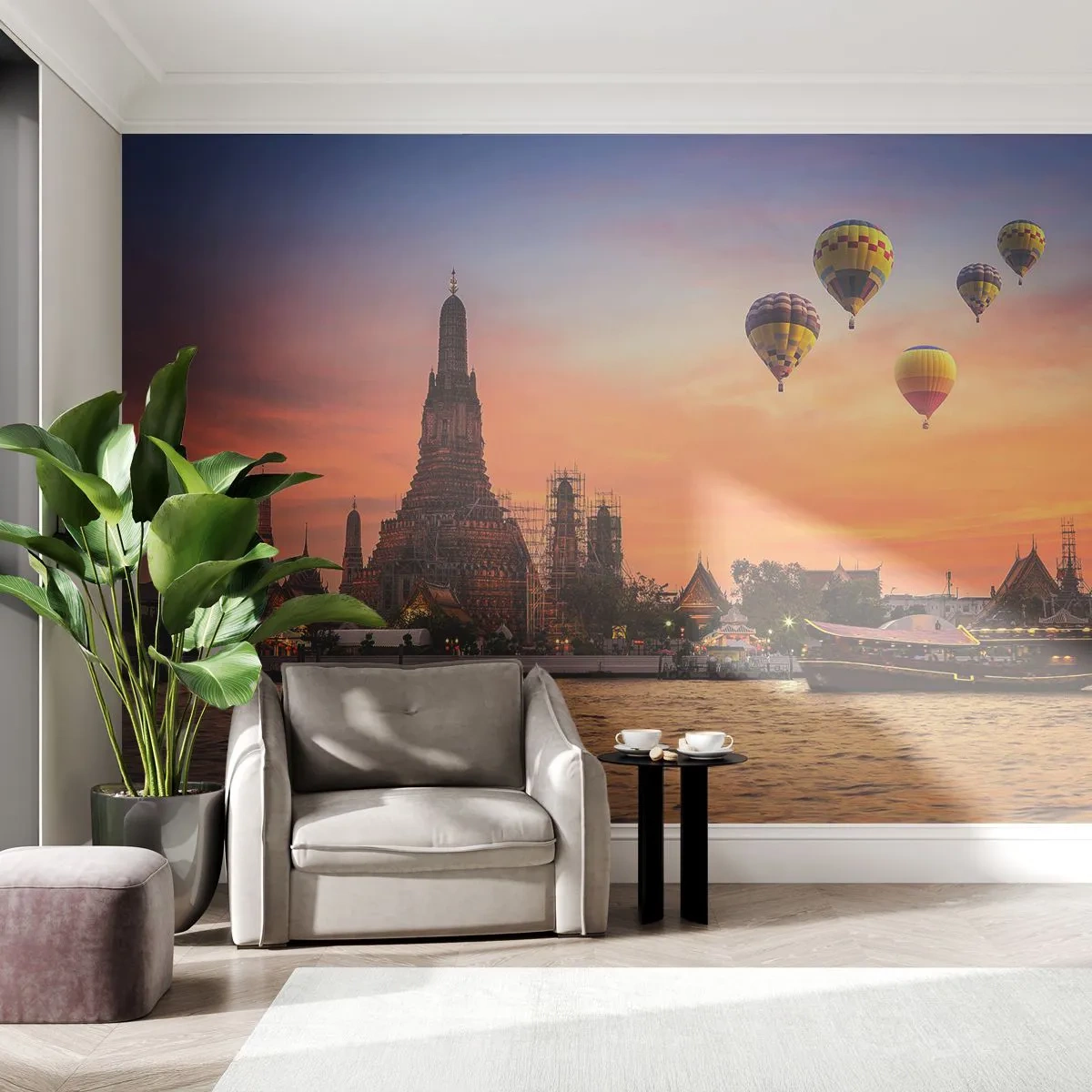 Photo Wallpaper Standard Eco - Here Is Where Fairtales Are Born - Bangkok, Temple of Dawn, Thailand - 200x140 cm