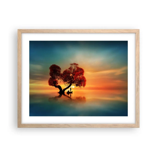 Poster in light oak frame - Far Away and Lost to the World - 50x40 cm
