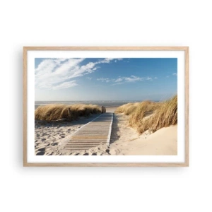 Poster in light oak frame - Behind a Dune, in the Hum of Trees - 70x50 cm