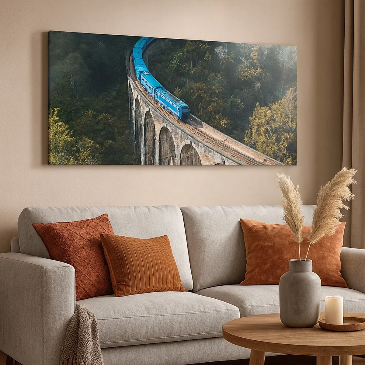 Canvas picture - Train through Nature - 30x30 cm