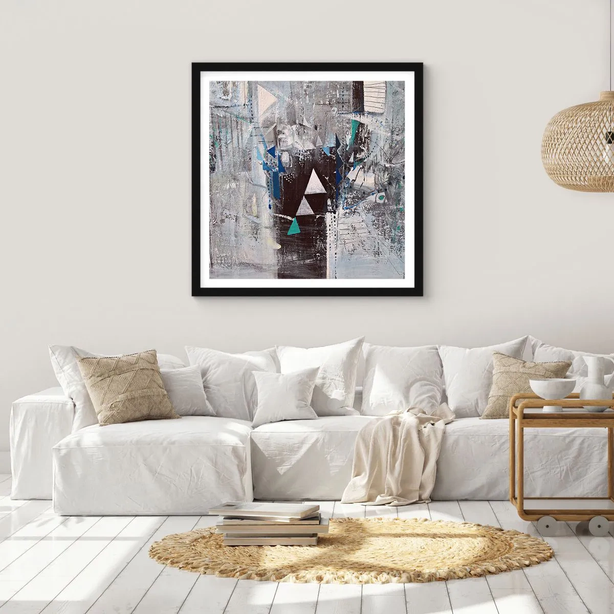 Poster in black frame - Superior Order of Triangles - 60x60 cm