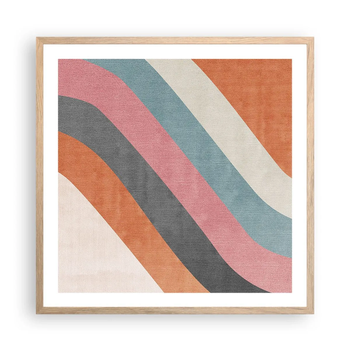 Poster in light oak frame - Diagonal Composition - Movement - 60x60 cm