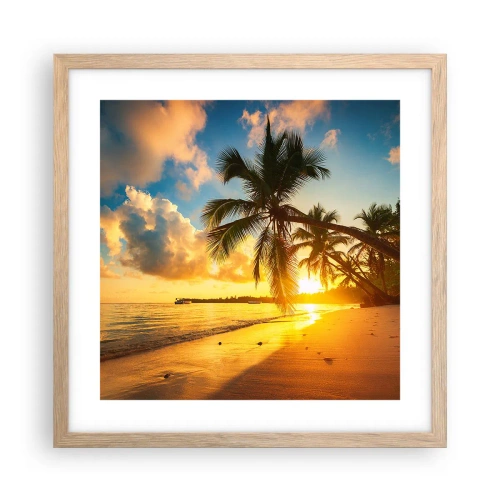 Poster in light oak frame - Caribbean Dream - 40x40 cm