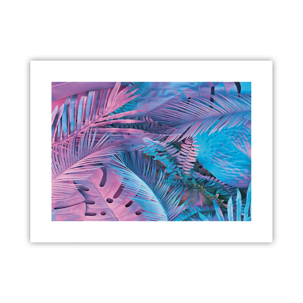 Poster - Tropics in Pink and Blue - 40x30 cm