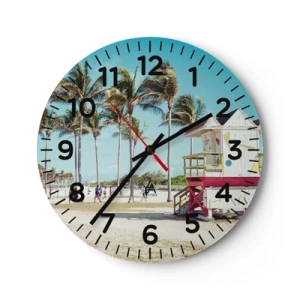 Wall clock - Clock on glass - Beautiful Day before You - 40x40 cm