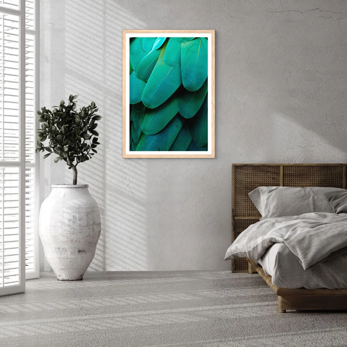 Poster in light oak frame - Precision of Parrot Nature - 30x40 cm