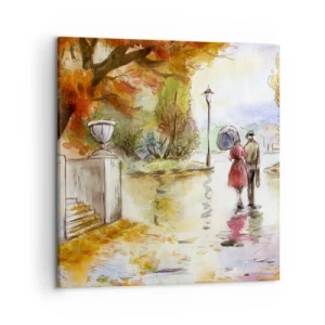 Canvas picture - Romantic Autumn in a Park - 50x50 cm