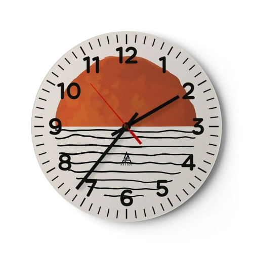 Wall clock - Clock on glass - In Japanese Style - 40x40 cm