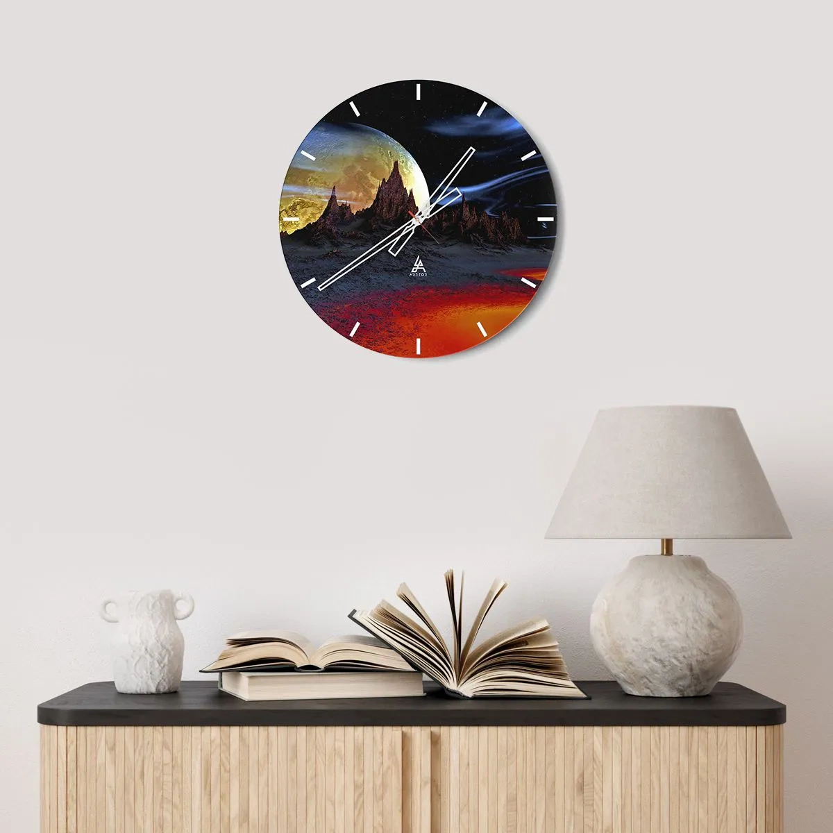 Wall clock - Clock on glass - Unknown World - 40x40 cm