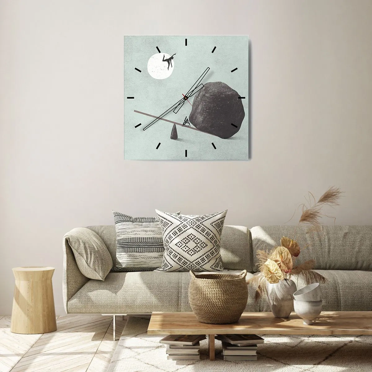Wall clock - Clock on glass - Dream Come True - 30x30 cm
