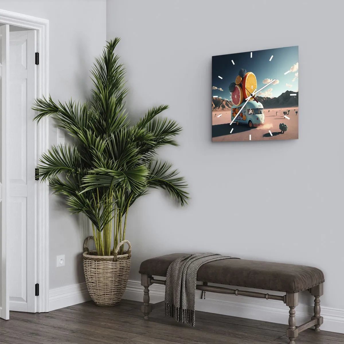 Wall clock - Clock on glass - Taste of Holidays - 30x30 cm