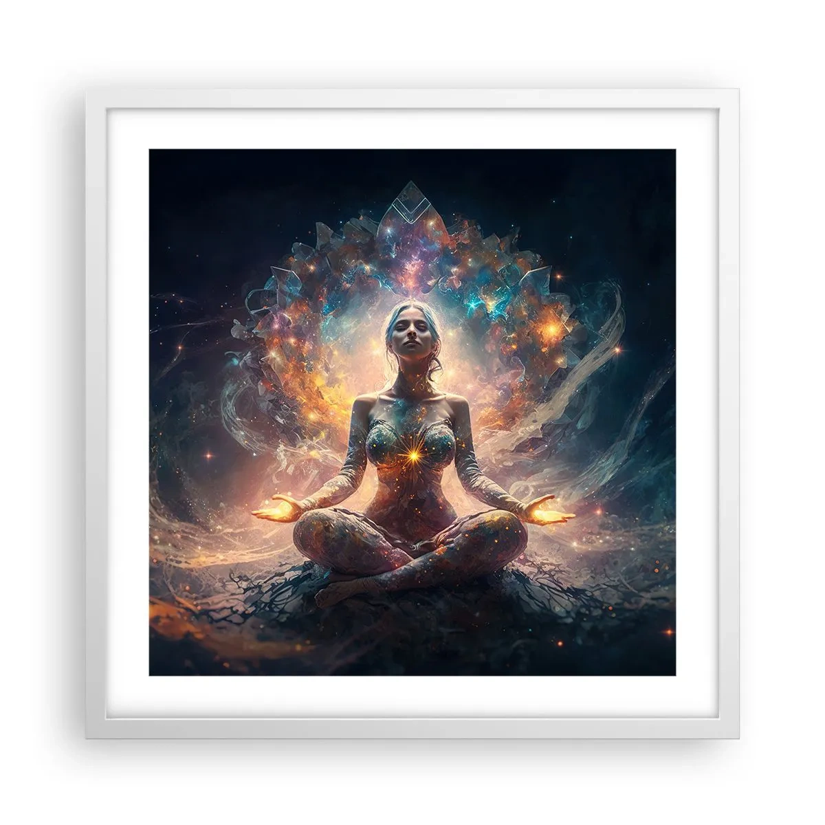 Poster in white frmae - Good Energy Flow - 50x50 cm
